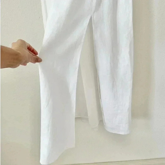 NWT Reformation Tavi 100% Linen White Smocked Ruffle Midi Dress Size Medium - Picture 8 of 12